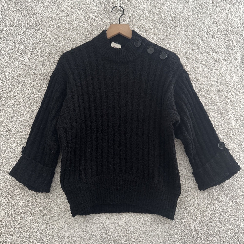 Vintage Black Wool Blend Made In‎ France Sweater - S/M